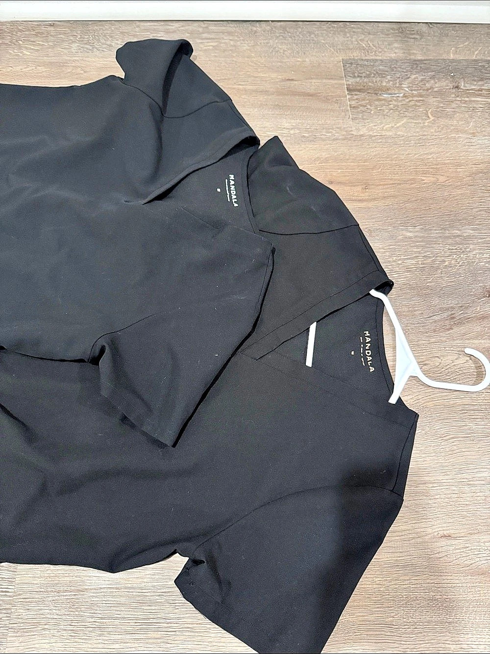Mandala Scrubs V-Neck Scrub Top Black Size Medium - 2 for $20